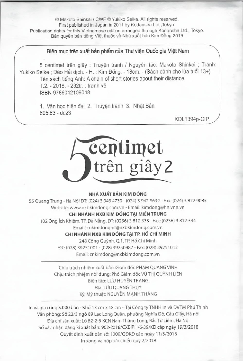 Truyện Tranh 5 Centimet Trên Giây - 5 Centimeters Per Second trang 3