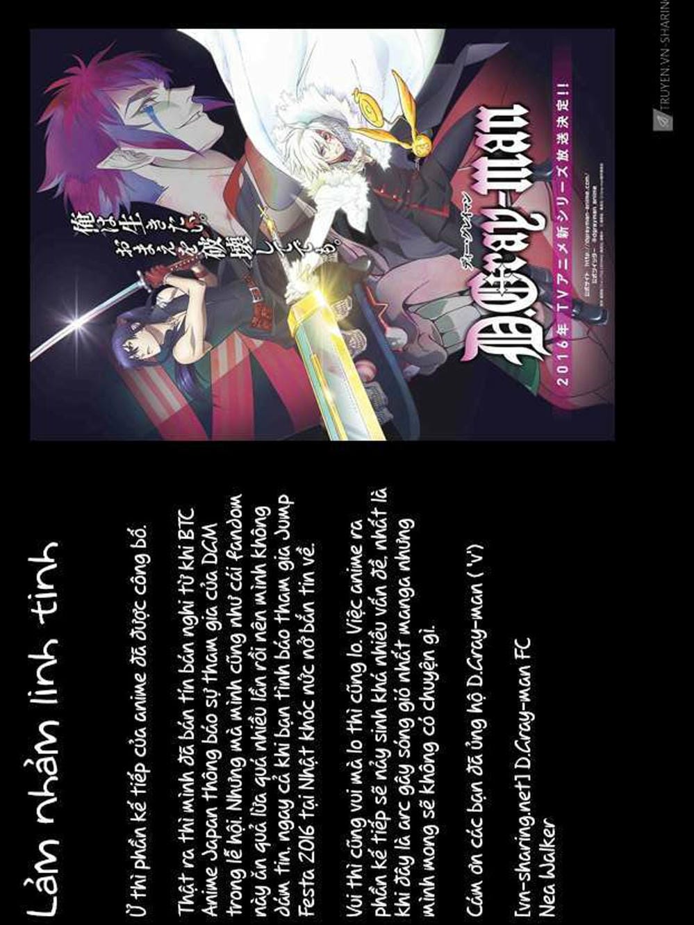 Truyện Tranh Quái Vật Sinh Ra Từ Linh Hồn Chết Chóc - D. Gray-Man trang 8