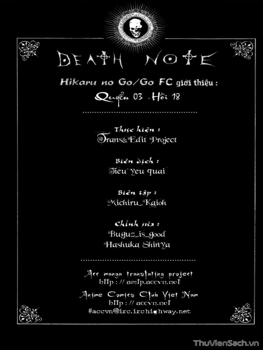Truyện Tranh Cuốn Sổ Thiên Mệnh - Death Note trang 3
