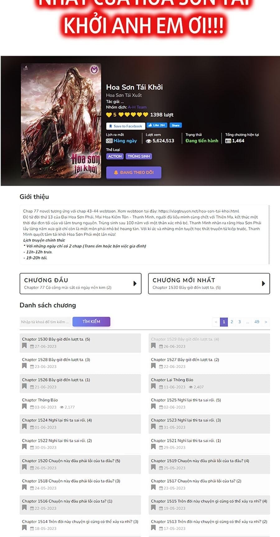 Truyện Tranh Hoa Sơn Tái Khởi trang 6