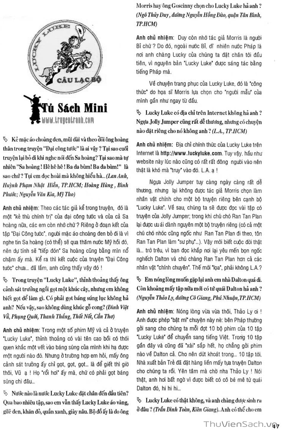 Truyện Tranh Cuộc Phiêu Lưu Kỳ Thú Của Lucky Luke trang 3