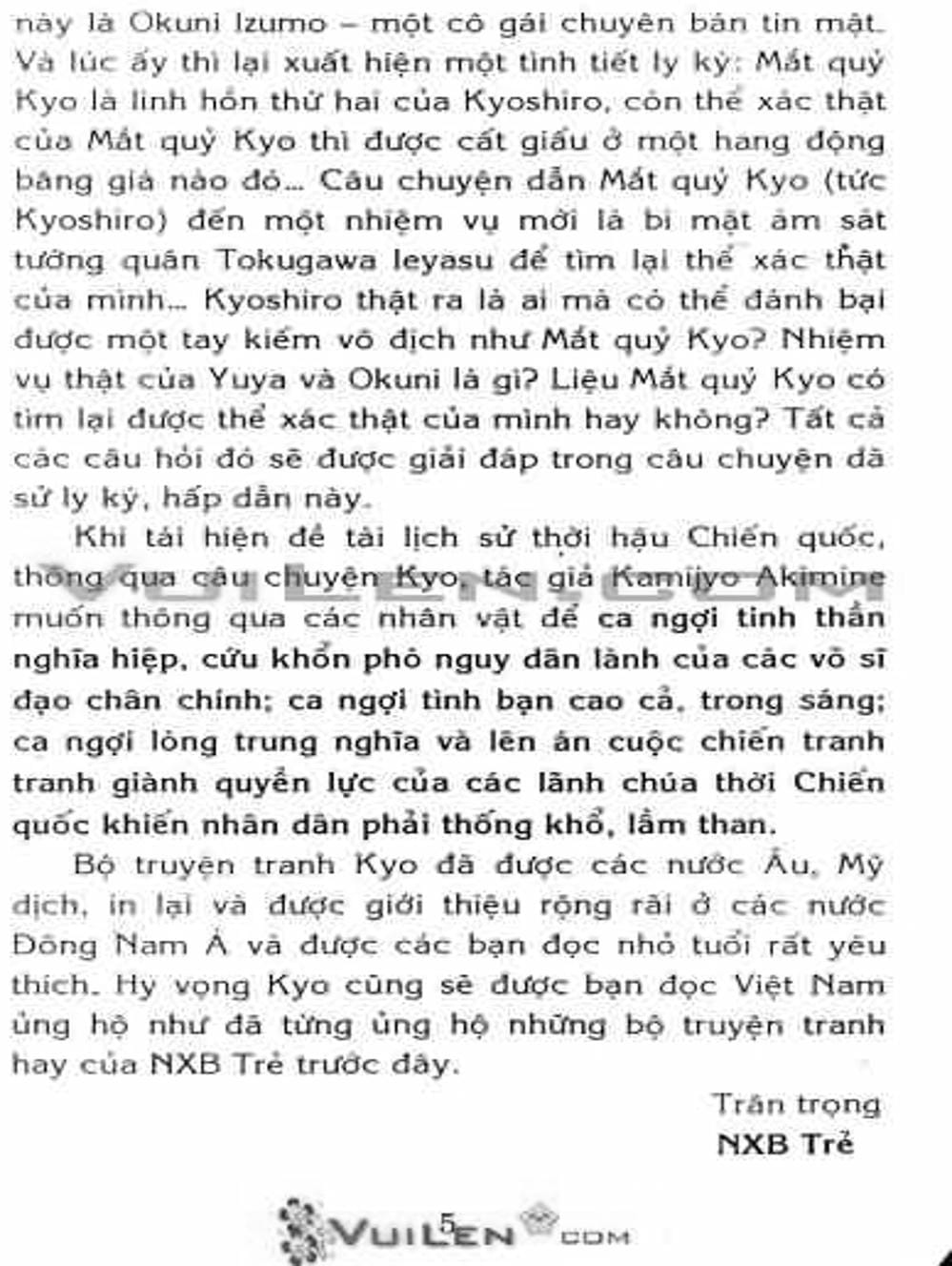 Truyện Tranh Mắt Quỷ Kyo - Samurai Deeper Kyo trang 3