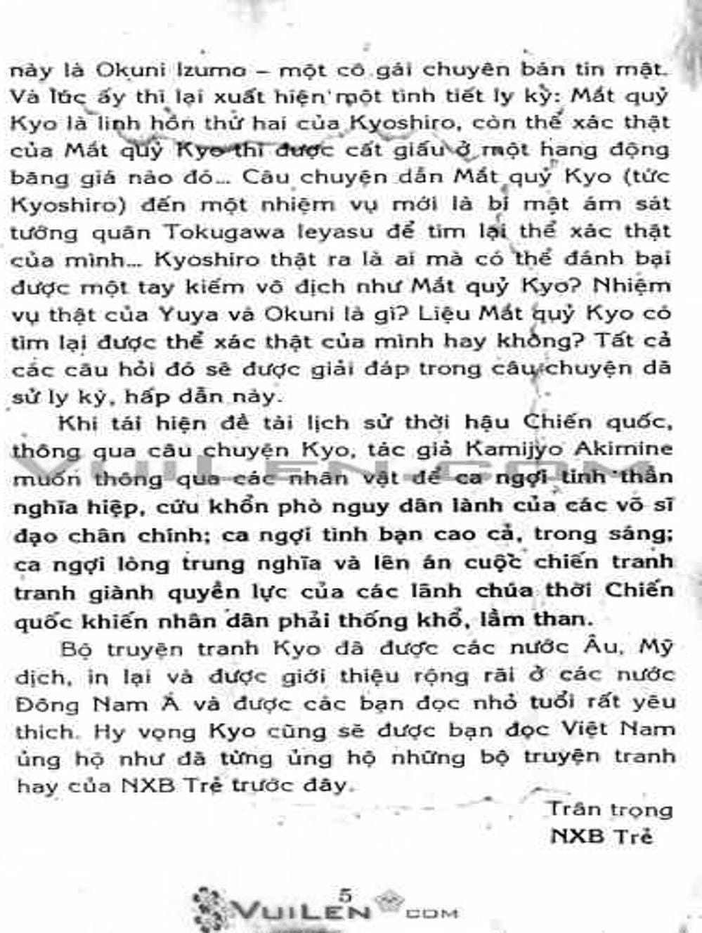 Truyện Tranh Mắt Quỷ Kyo - Samurai Deeper Kyo trang 3