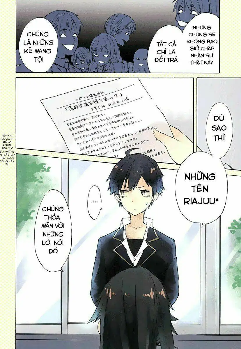 Truyện Tranh Chuyện Tình Thanh Xuân Bi Hài Của Tôi Quả Nhiên Là Sai Lầm - Oregairu trang 6