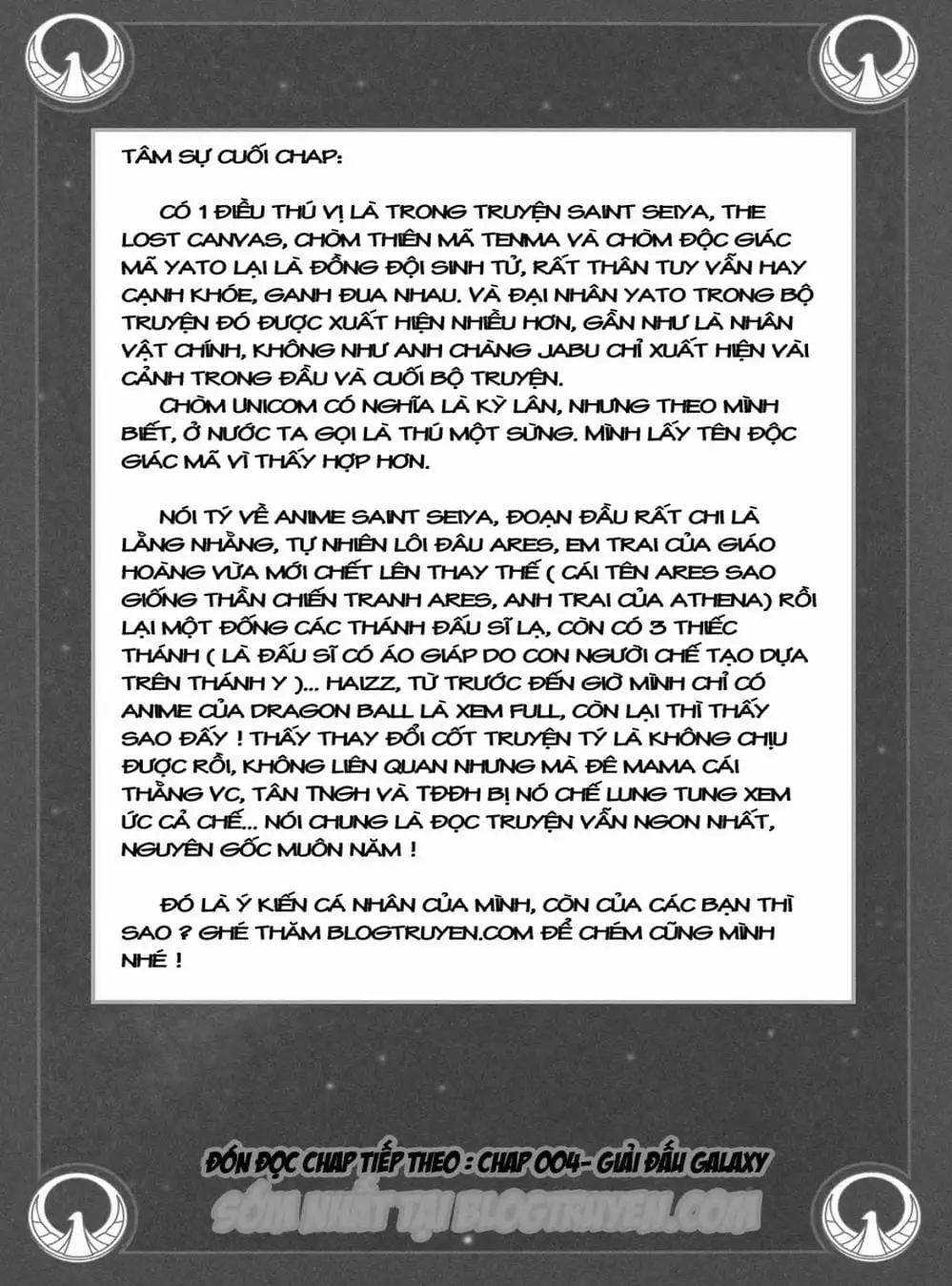 Truyện Tranh Áo Giáp Vàng - Saint Seiya trang 4