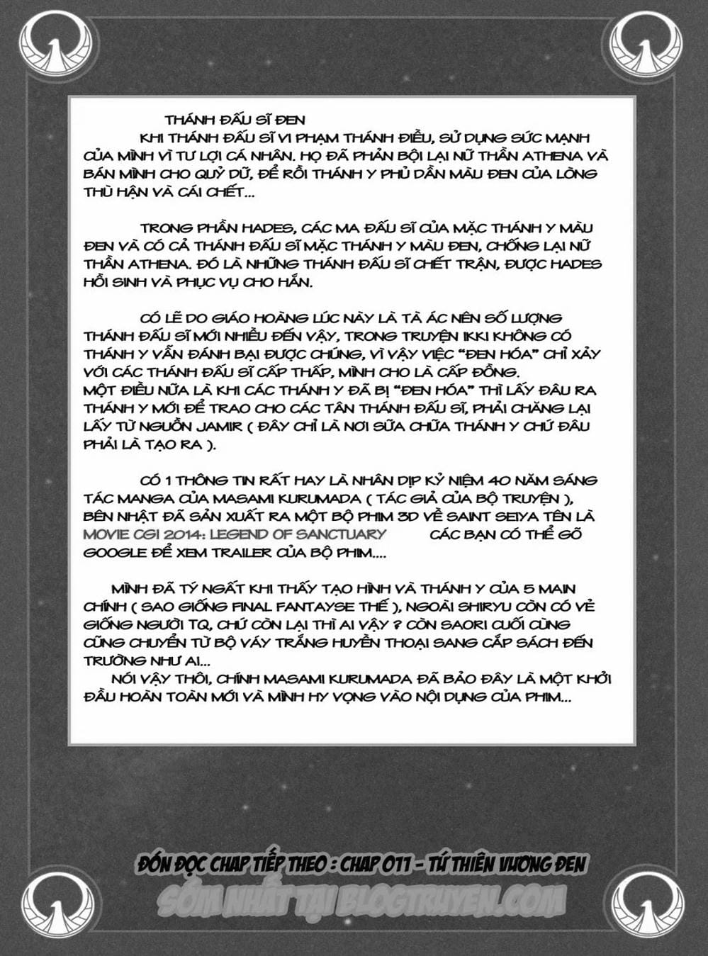 Truyện Tranh Áo Giáp Vàng - Saint Seiya trang 4