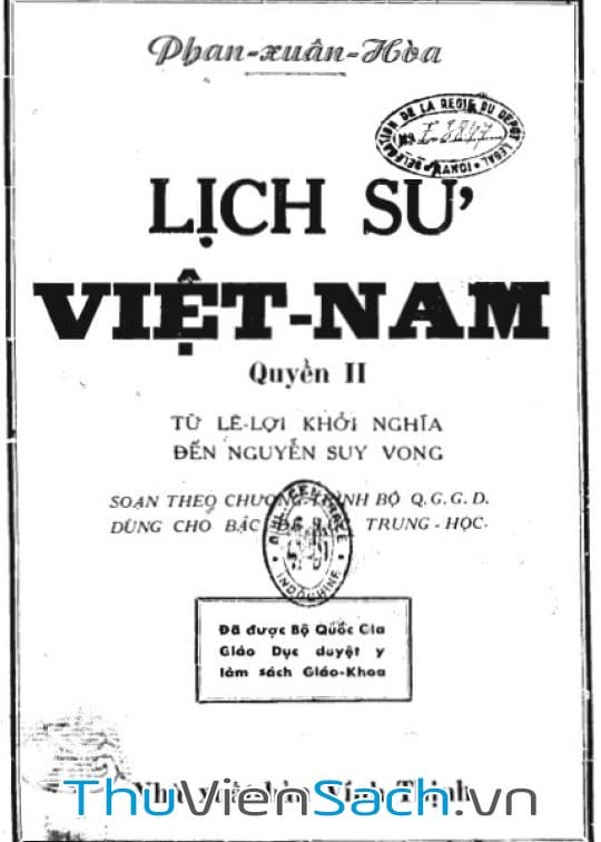 Ảnh bìa sách Lịch Sử Việt Nam Từ Lê Lợi Khởi Nghĩa Đến Nguyễn Suy Vong