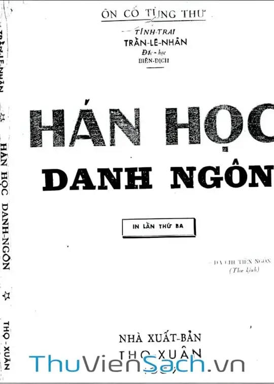 Ảnh bìa sách Hán Học Danh Ngôn