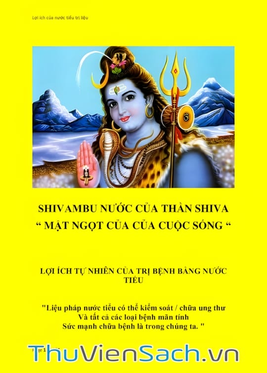 Ảnh bìa sách Lợi Ích Của Nước Tiểu Trị Liệu