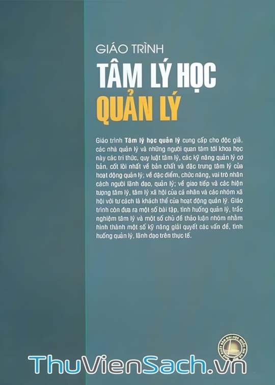 Ảnh bìa sách Giáo Trình Tâm Lý Học Quản Lý
