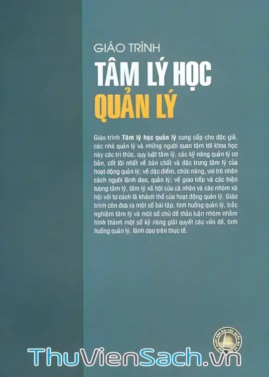 Ảnh bìa sách Giáo Trình Tâm Lý Học Quản Lý