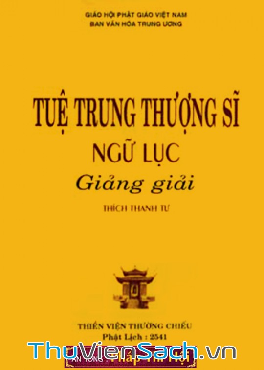 Ảnh bìa sách Tuệ Trung Thượng Sĩ Ngữ Lục Giảng Giải