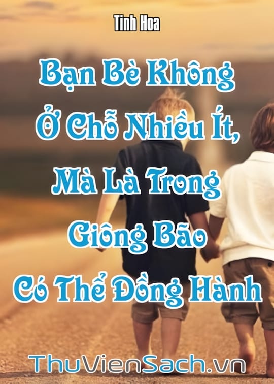 Ảnh bìa sách Bạn Bè Không Ở Chỗ Nhiều Ít, Mà Là Trong Giông Bão Có Thể Đồng Hành